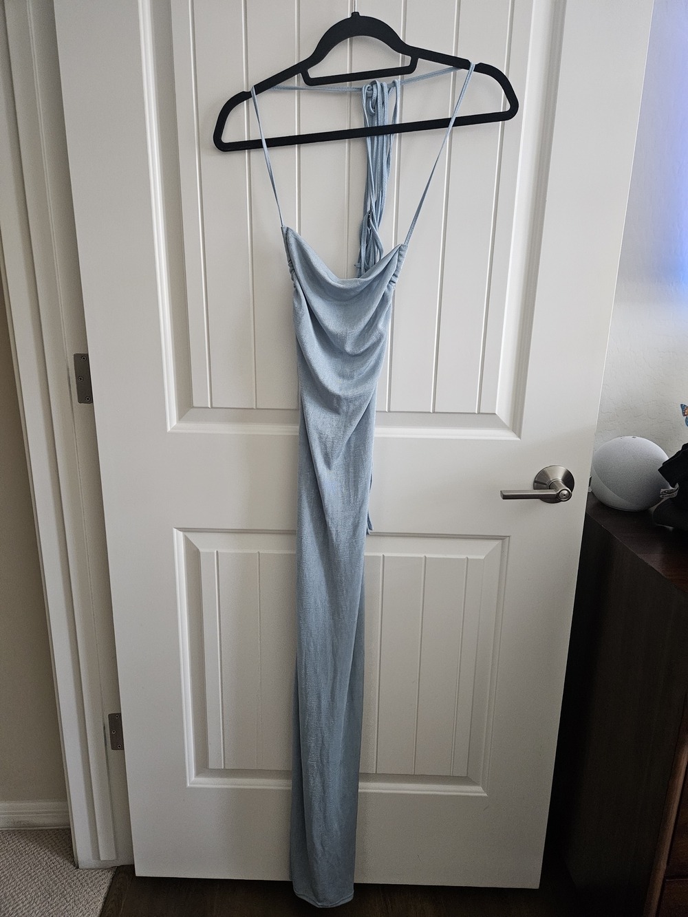 Light Blue Cowl Neck Slip Dress